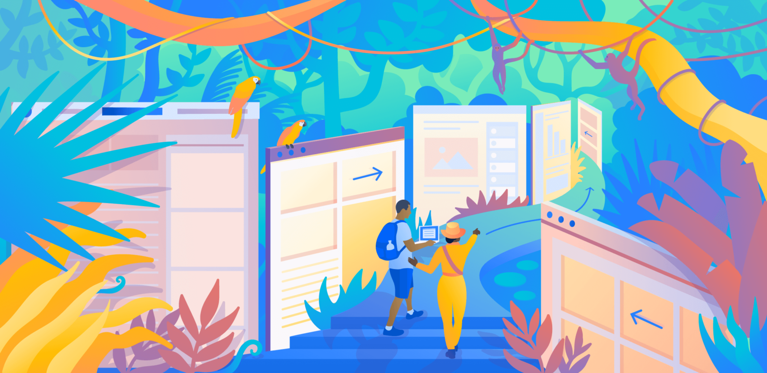 A person holding an open laptop, being guided by their virtual onboarding coach