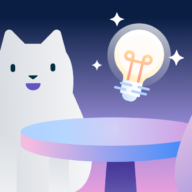Two cartoon cats pondering a lightbulb